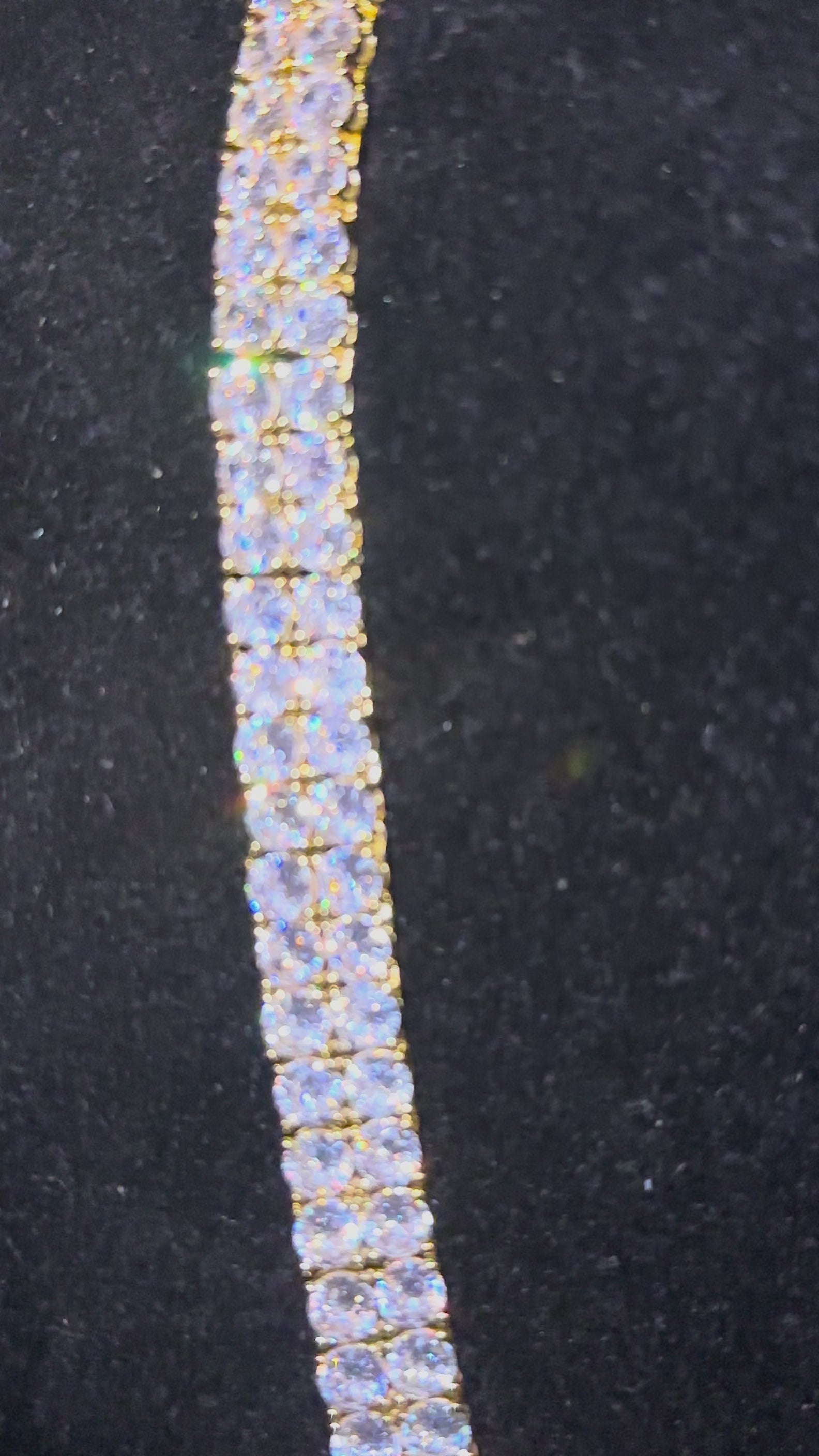 10mm Double Row Tennis Chain 182ct Lab Sim VVS1 Diamond Necklace - Gold
