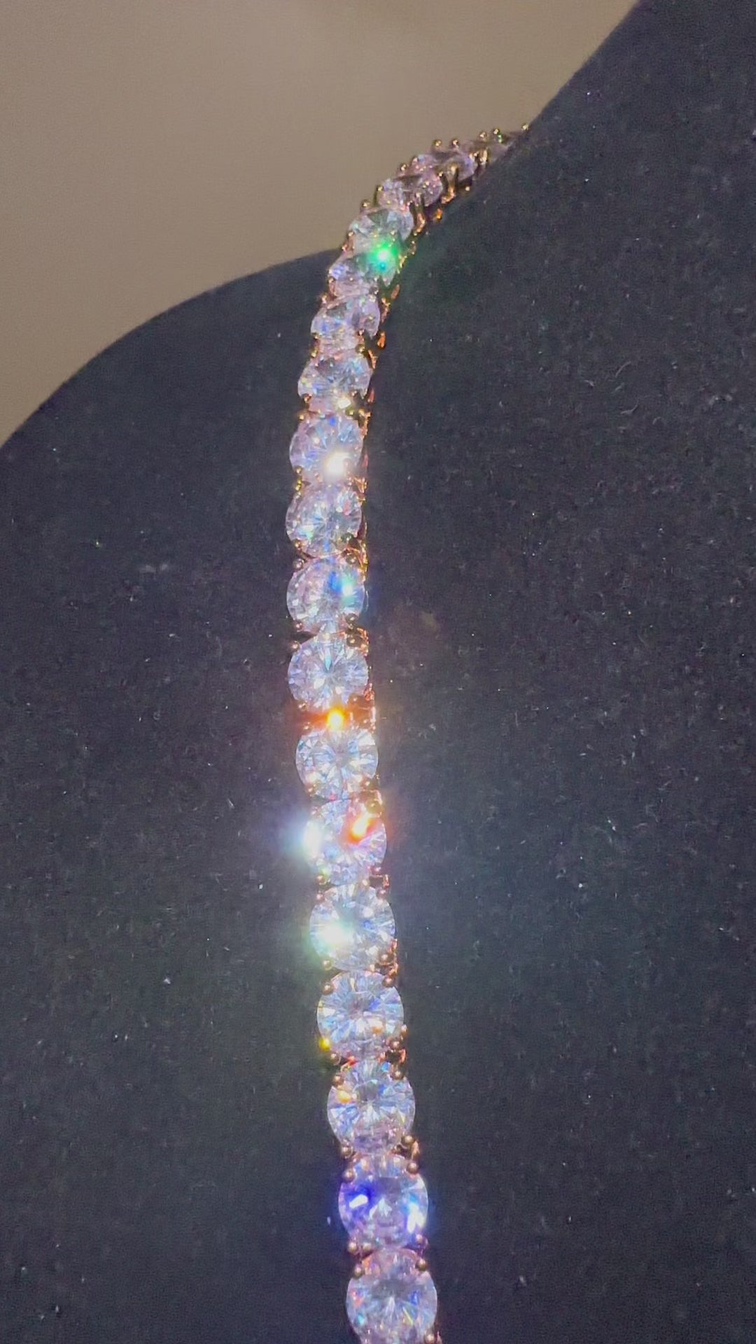 8mm MASSIVE XXL Tennis Chain 152ct Lab Sim VVS1 Diamond Necklace Rose Gold