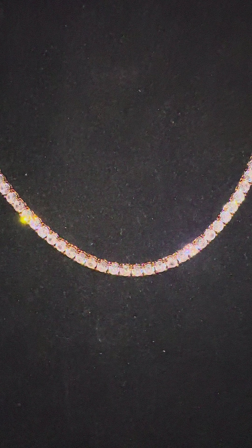 4mm Tennis Chain 70ct Lab Sim VVS1 Diamond Necklace - ROSE GOLD
