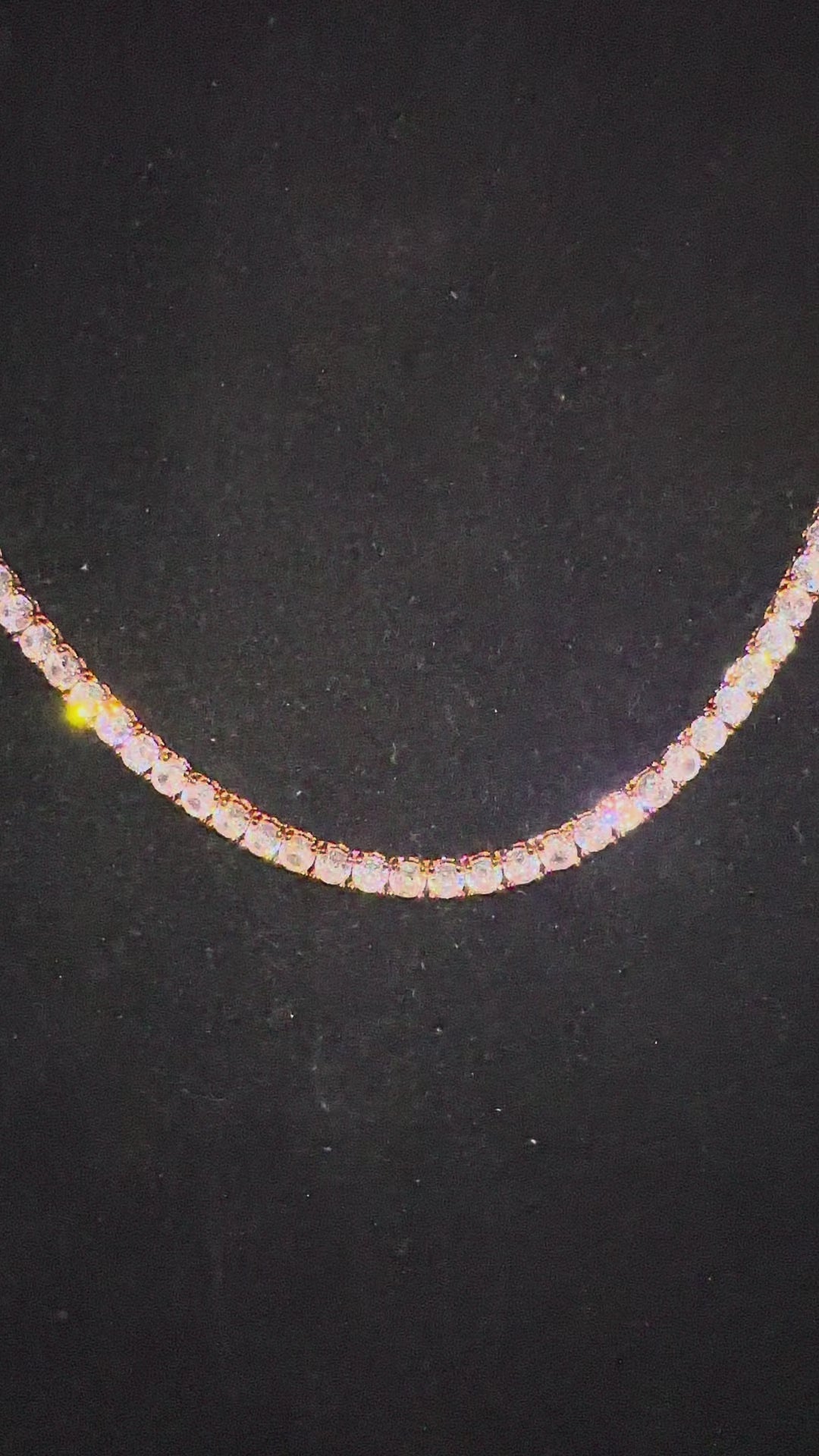 4mm Tennis Chain 70ct Lab Sim VVS1 Diamond Necklace - ROSE GOLD