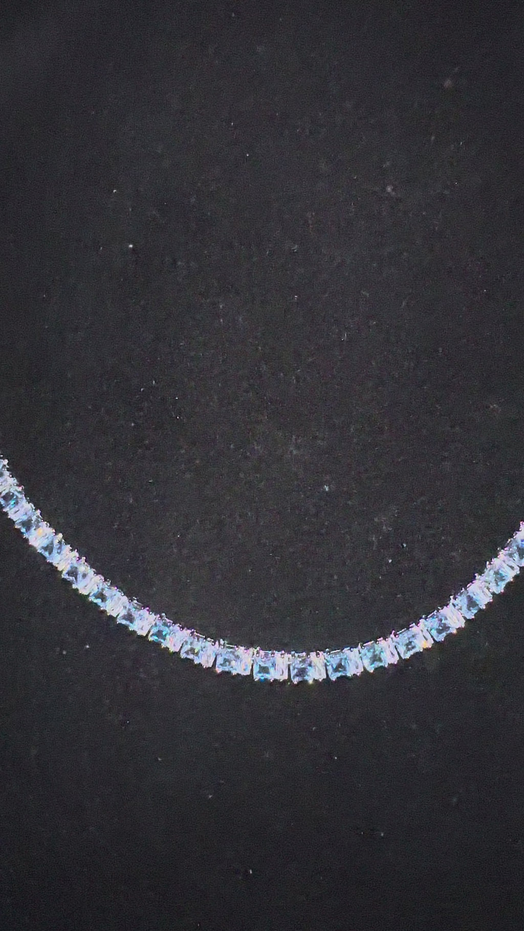 4mm Tennis Blue Square BAGUETTE 70ct Lab Sim VVS1 Diamond Necklace