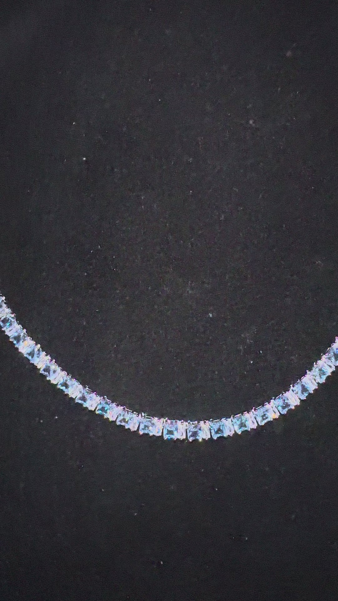 4mm Tennis Blue Square BAGUETTE 70ct Lab Sim VVS1 Diamond Necklace