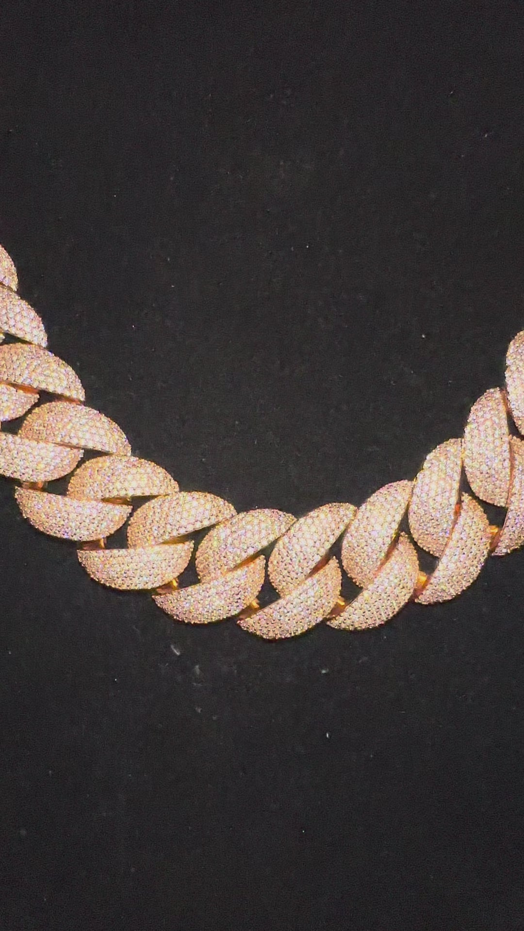 24mm Cuban Miami 186ct Lab Sim VVS1 Diamond Necklace - ROSE GOLD