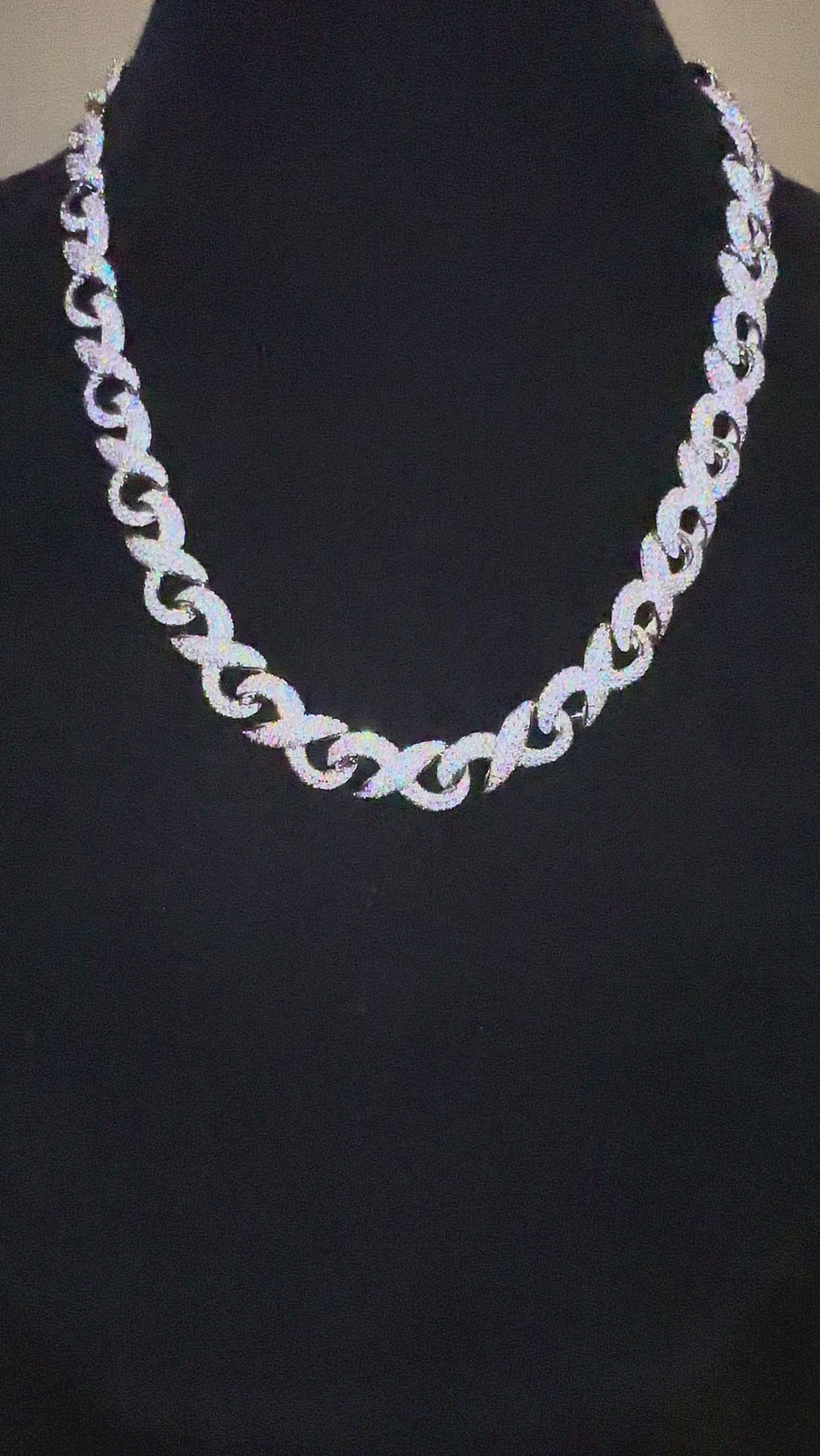 14mm INFINITY 60ctw Lab Sim VVS1 Diamonds Necklace