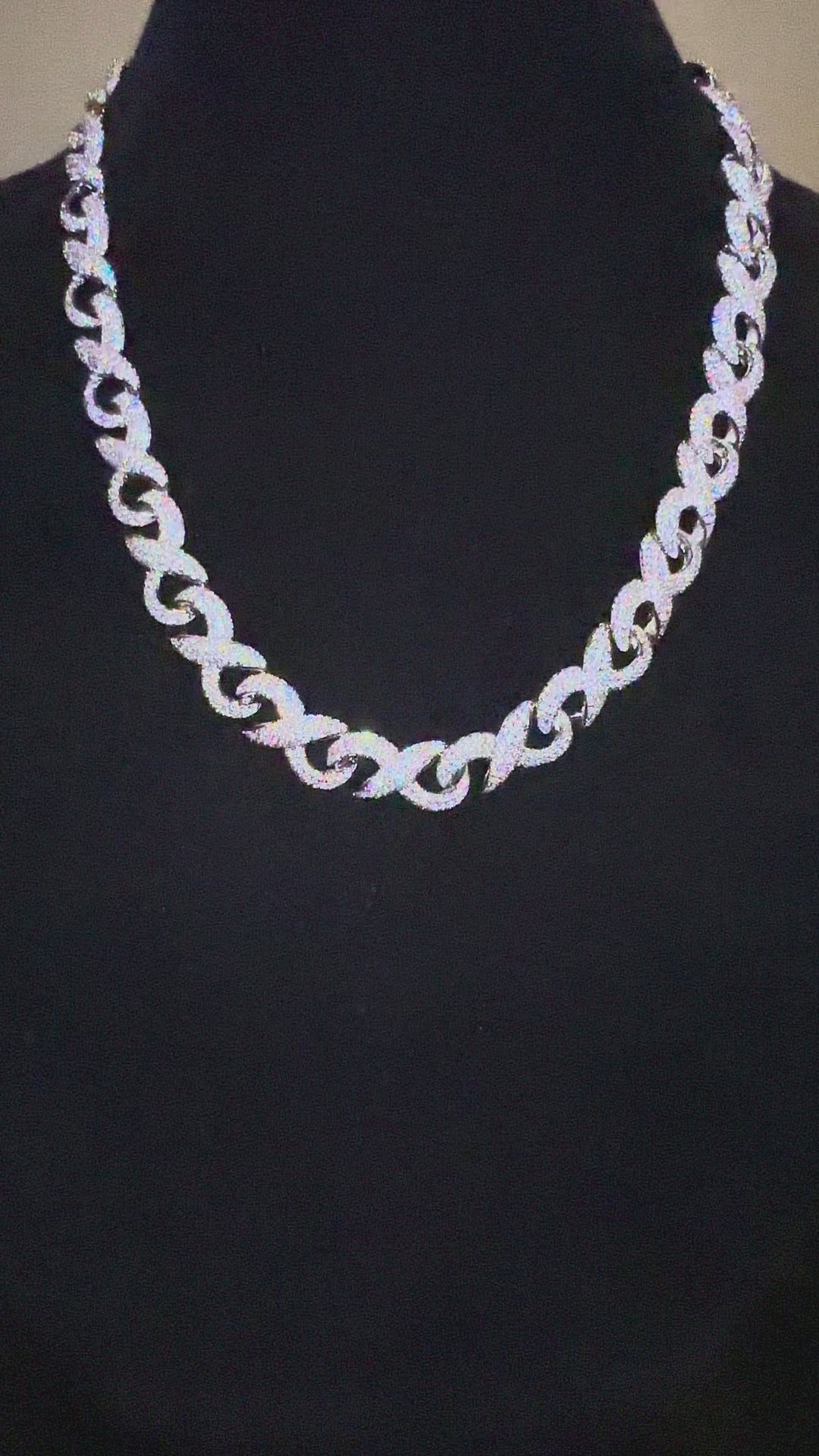 14mm INFINITY 60ctw Lab Sim VVS1 Diamonds Necklace