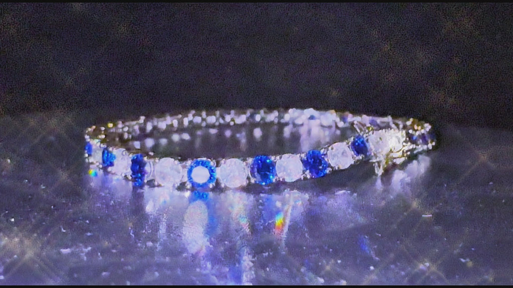 4mm Tennis 12ctw Lab Sim VVS1 Diamond BRACELET - Dark Blue