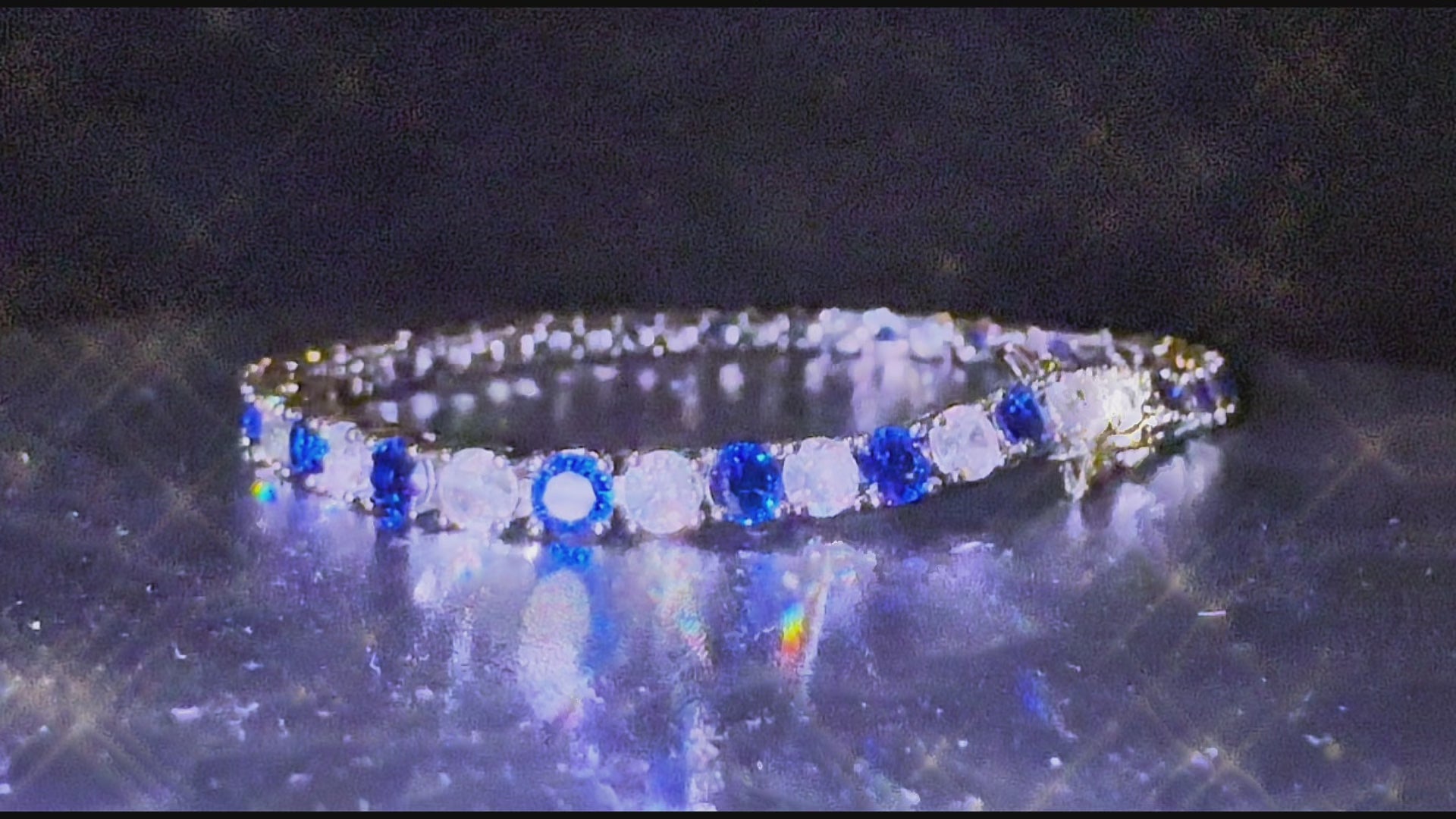 4mm Tennis 12ctw Lab Sim VVS1 Diamond BRACELET - Dark Blue