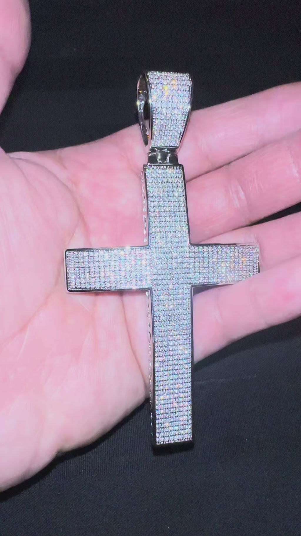 XL CROSS MASSIVE Pendant 12.6ct Lab Sim VVS1 Diamonds