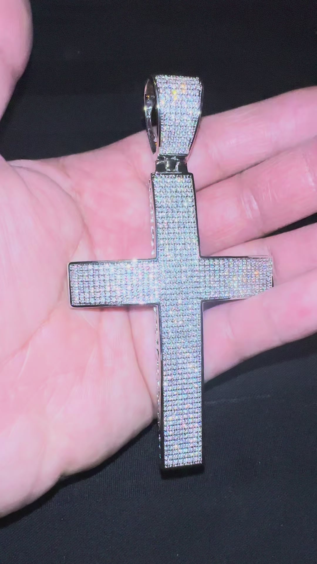 XL CROSS MASSIVE Pendant 12.6ct Lab Sim VVS1 Diamonds