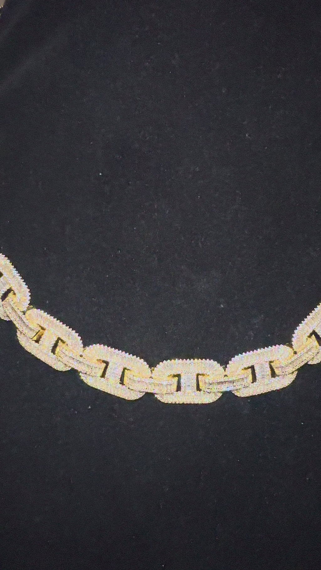 14mm Mariner Chain 82ct BAGUETTE Lab Sim VVS1 Diamond - GOLD