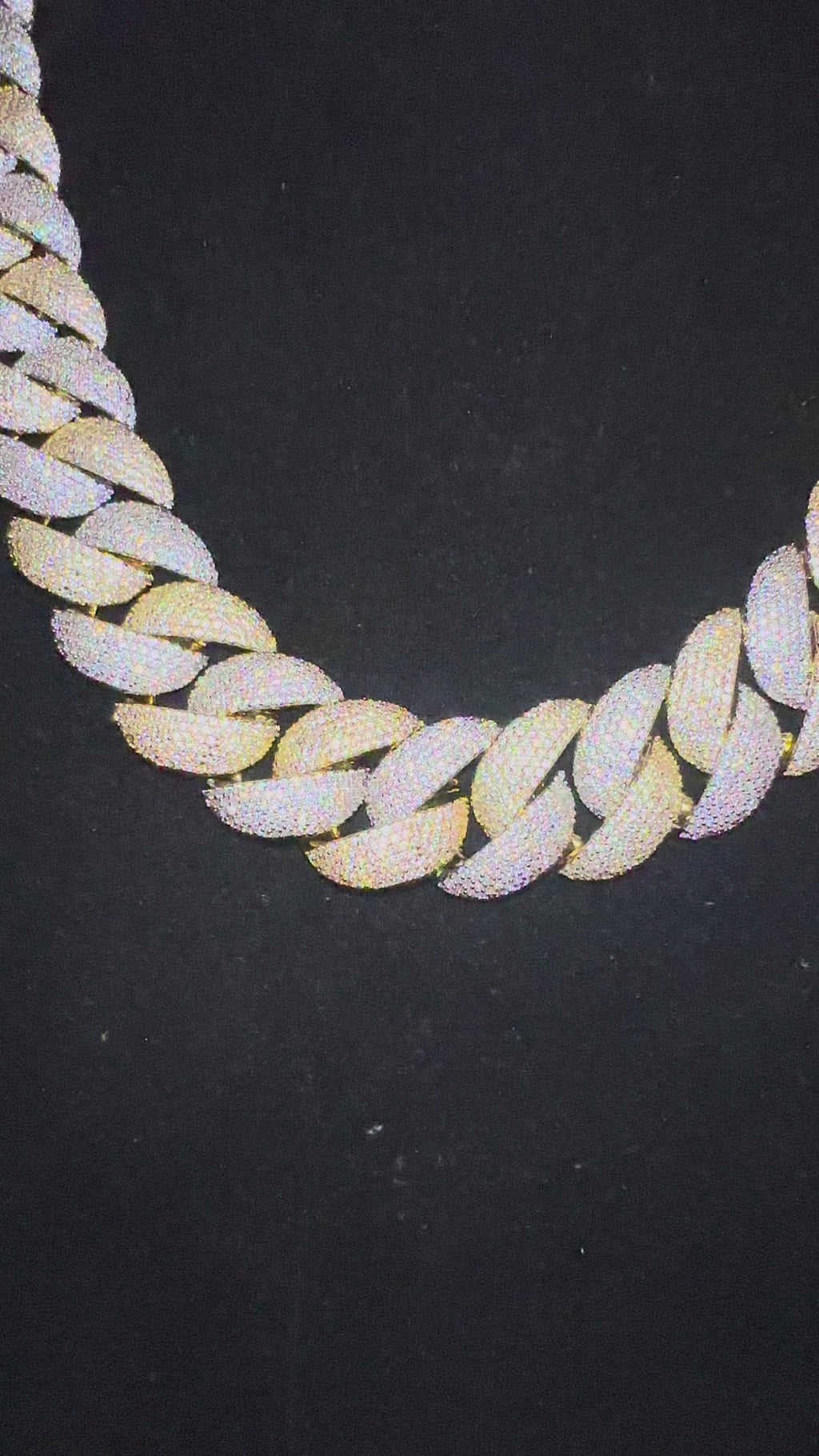 24mm Cuban Miami 186ct Lab Sim VVS1 Diamond Necklace - 2Tone Gold