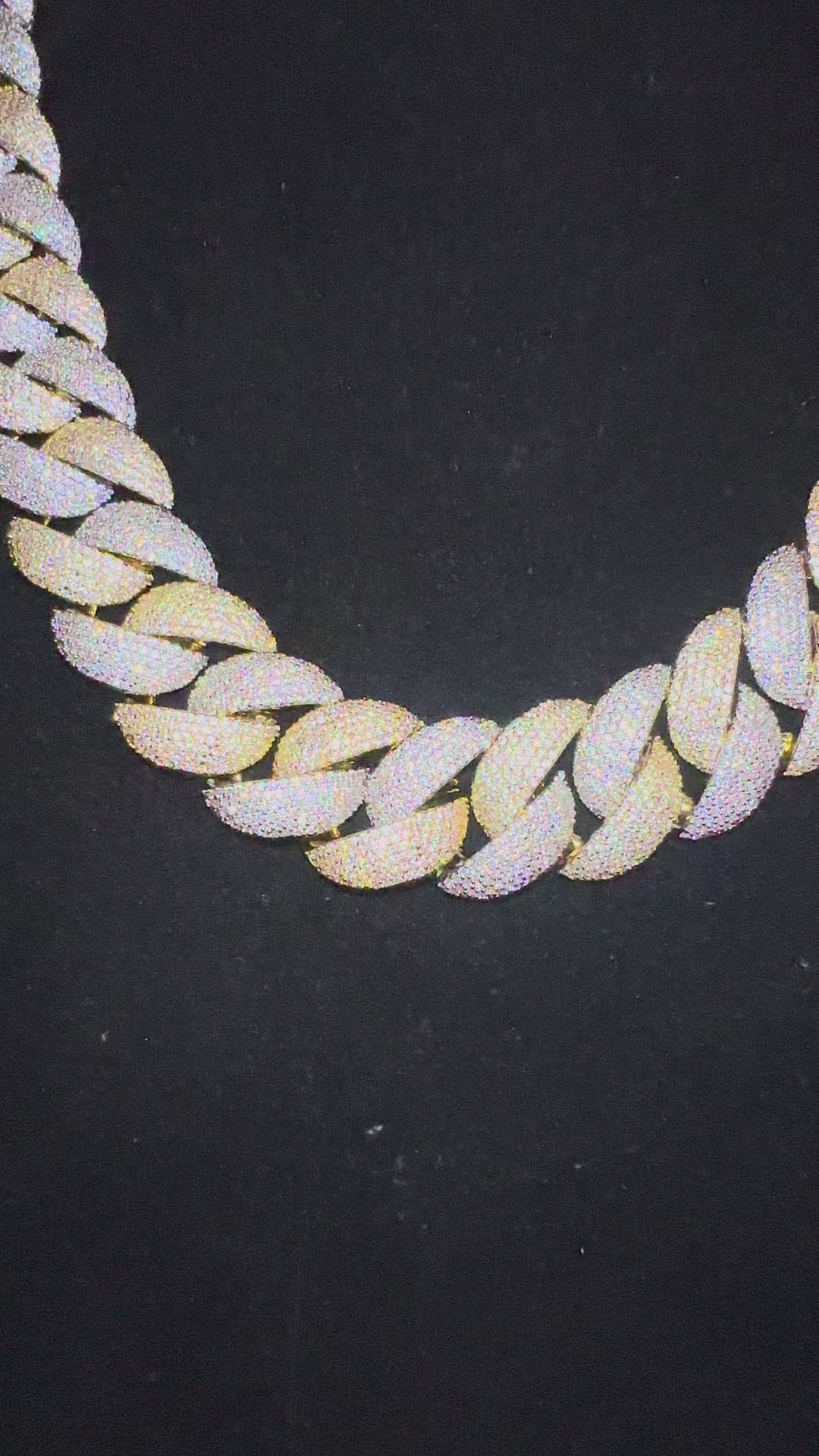 24mm Cuban Miami 186ct Lab Sim VVS1 Diamond Necklace - 2Tone Gold