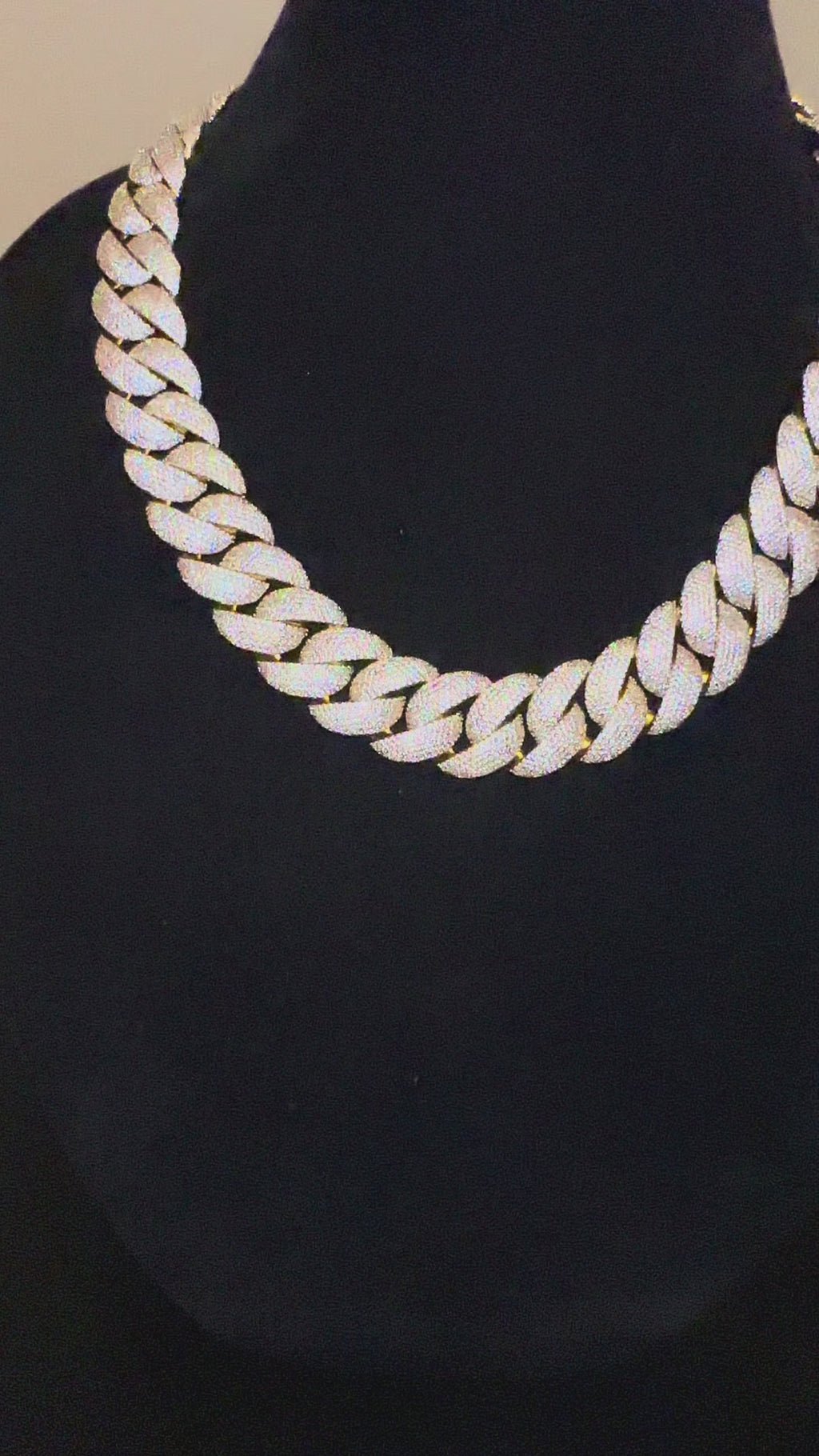 24mm Cuban Miami 186ct Lab Sim VVS1 Diamond Necklace - Gold