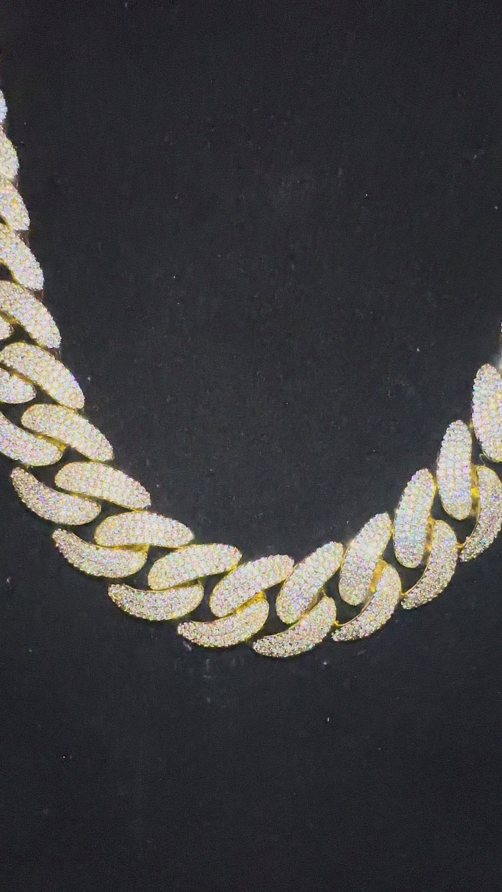 20mm Cuban Miami 82.6ctw Lab Sim VVS1 Diamond Necklace GOLD