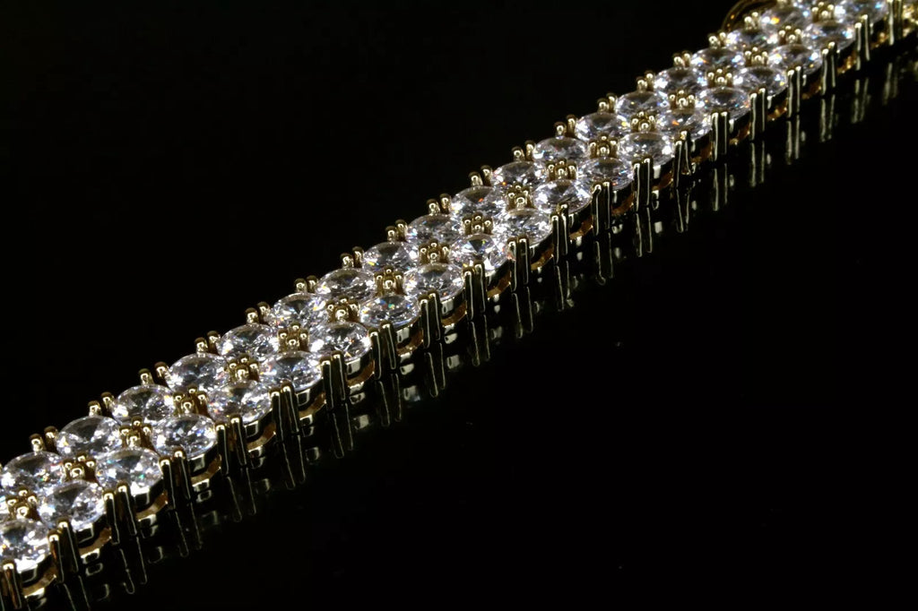 10mm Double Row Tennis 80ctw Lab Sim VVS1 Diamond Bracelet