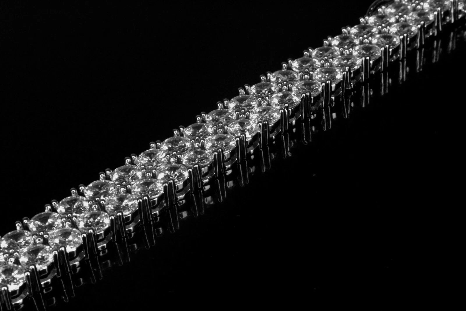 10mm Double Row Tennis 80ctw Lab Sim VVS1 Diamond Bracelet