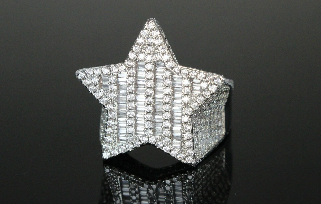 STAR BAGUETTE 3.6ct Lab Sim VVS1 Diamonds Ring