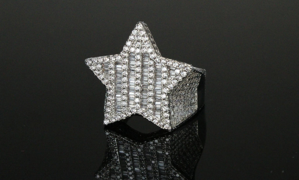STAR BAGUETTE 3.6ct Lab Sim VVS1 Diamonds Ring