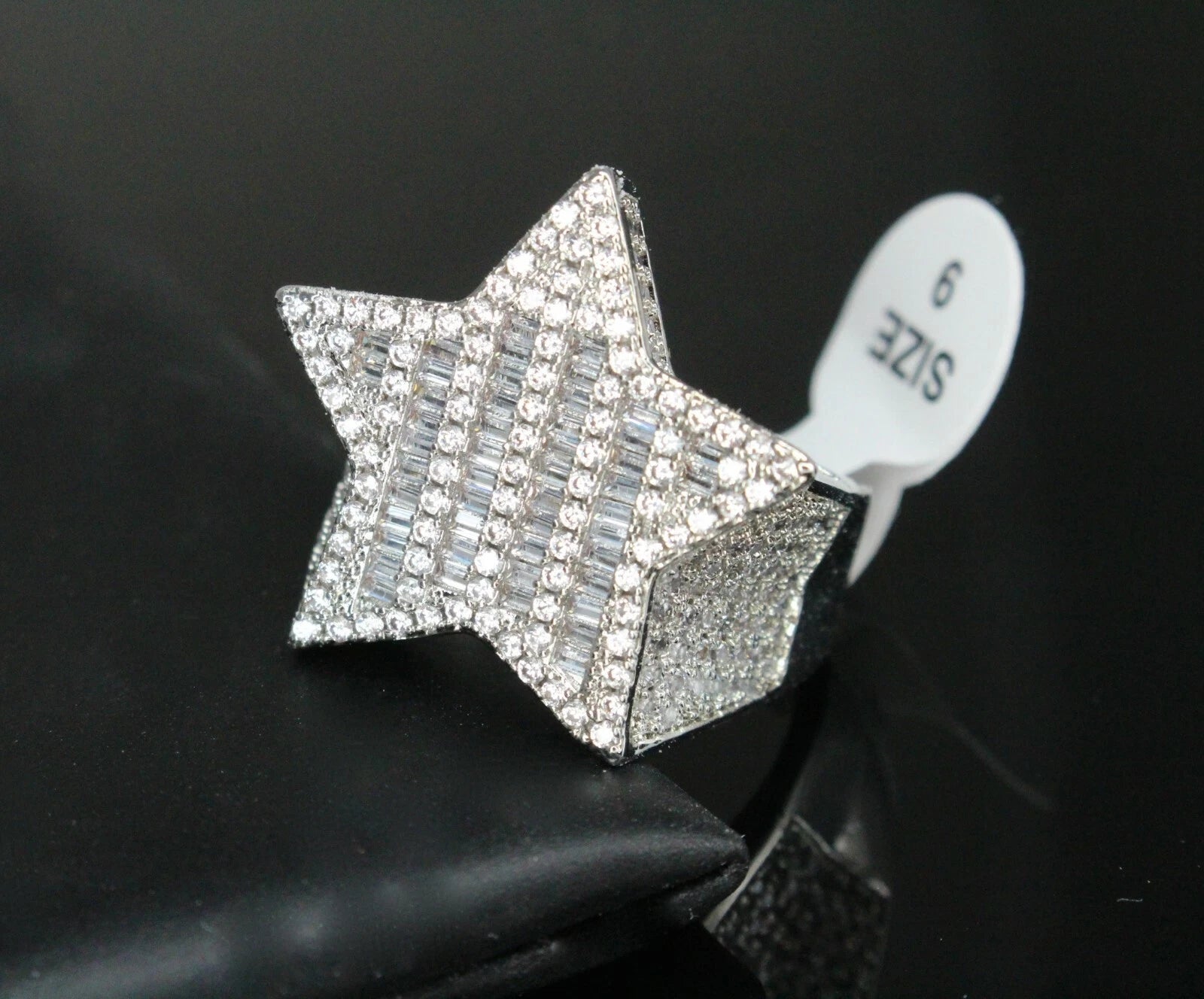 STAR BAGUETTE 3.6ct Lab Sim VVS1 Diamonds Ring