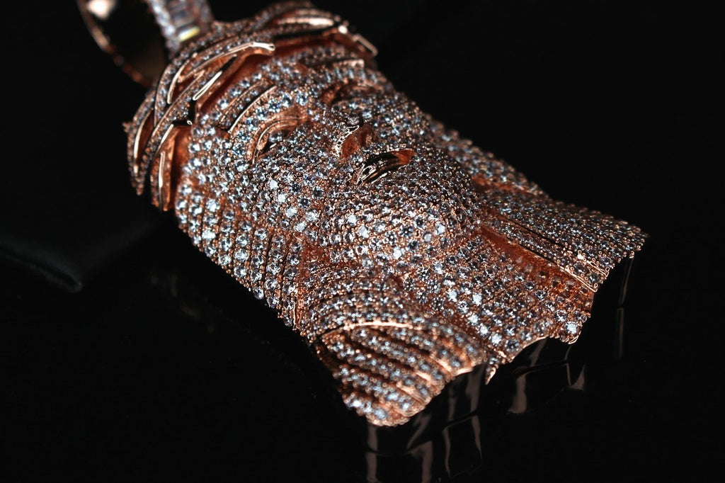 XXL JESUS HEAD MASSIVE Pendant 15.2ct Lab Sim BAGUETTE VVS1 Diamonds