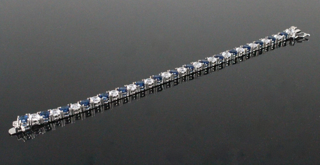 4mm Tennis 12ctw Lab Sim VVS1 Diamond BRACELET - Dark Blue