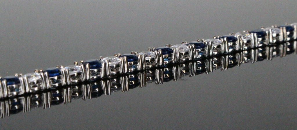 4mm Tennis 12ctw Lab Sim VVS1 Diamond BRACELET - Dark Blue
