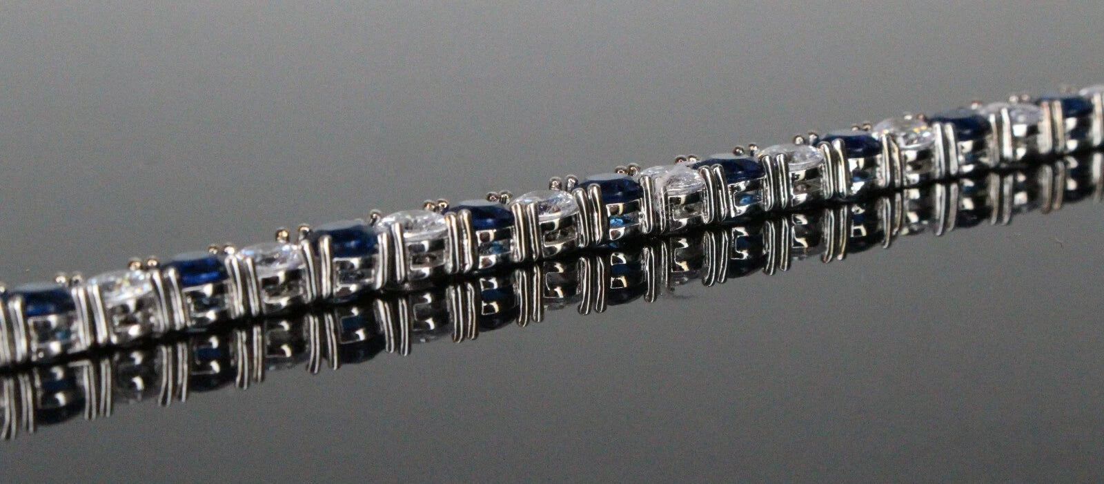 4mm Tennis 12ctw Lab Sim VVS1 Diamond BRACELET - Dark Blue