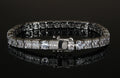 6mm Square Round Tennis BAGUETTE Bracelet 16.75ct Lab Sim Diamond