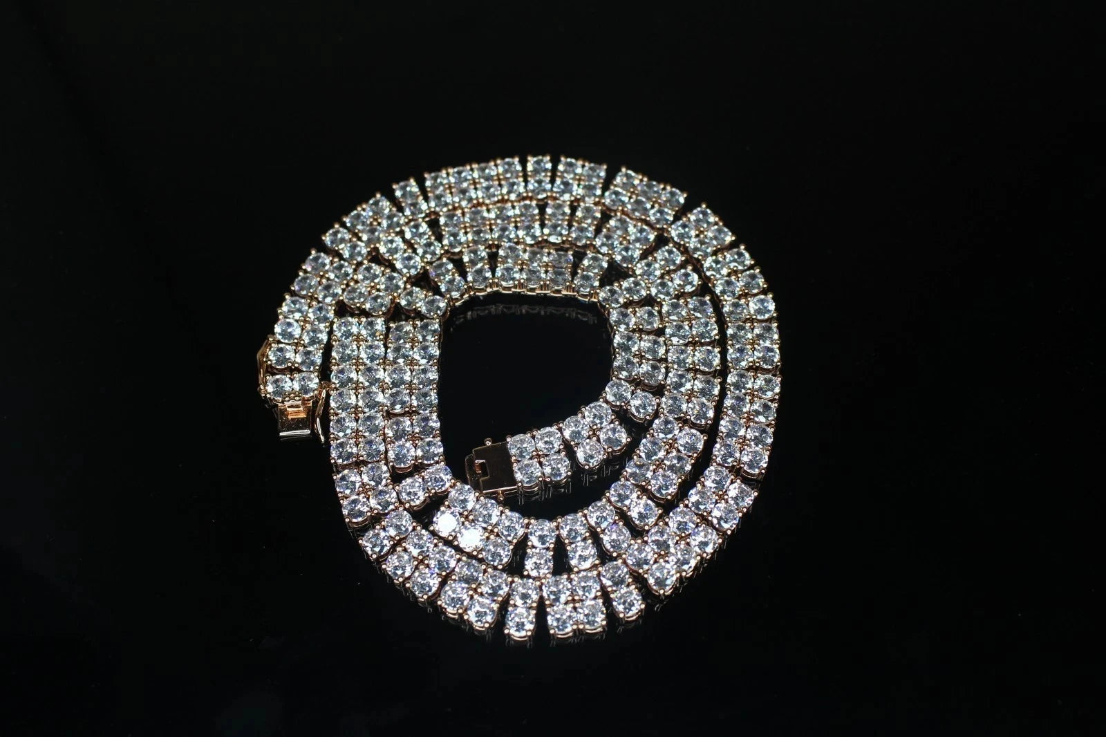 10mm Double Row Tennis Chain 182ct Lab Sim VVS1 Diamond Necklace