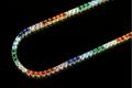 4mm RAINBOW Tennis Chain 70ct Lab Sim VVS1 Diamond Necklace - Gold