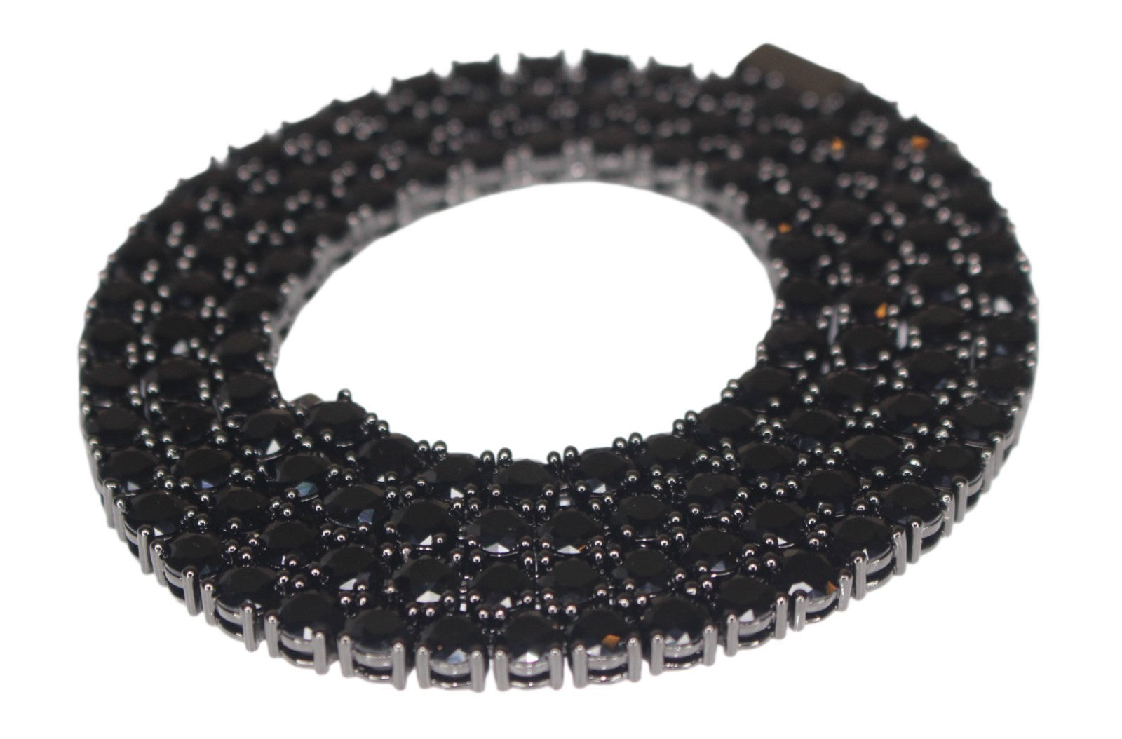 5mm ONYX BLACK Diamond 80ctw Lab Sim VVS1 Tennis Necklace PVD