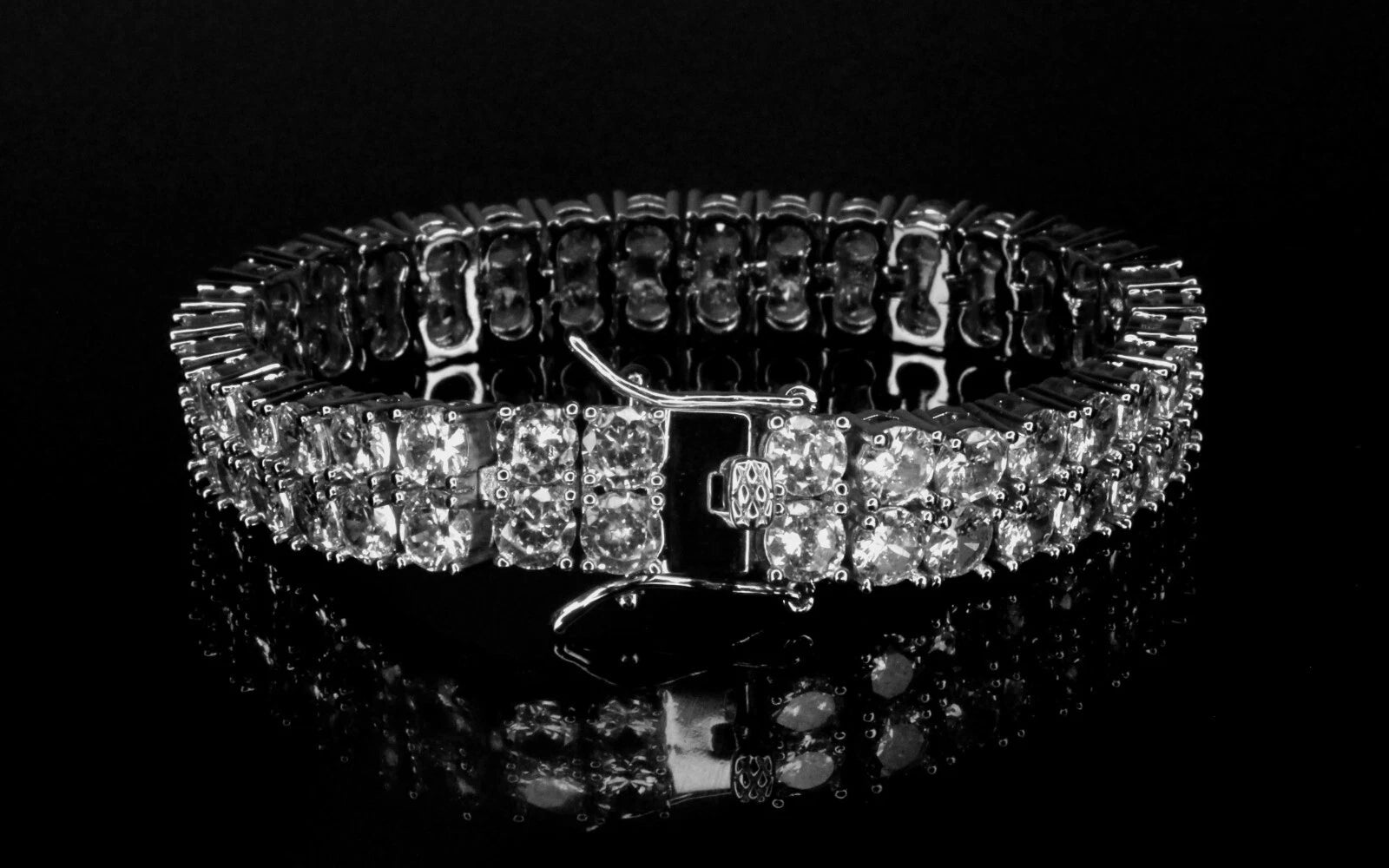 10mm Double Row Tennis 80ctw Lab Sim VVS1 Diamond Bracelet