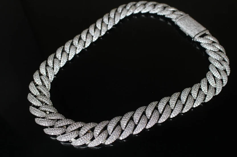 20mm Cuban Miami 82.6ctw Lab Sim VVS1 Diamond Necklace