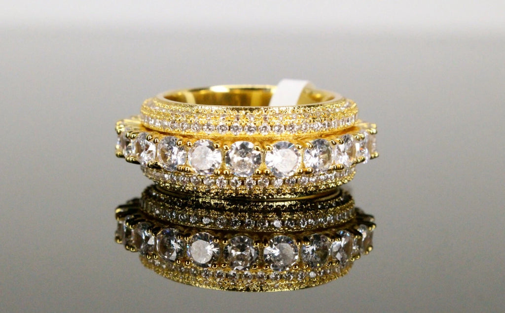 ETERNITY SPINNER 10ct Lab Sim VVS1 Diamond Ring Gold