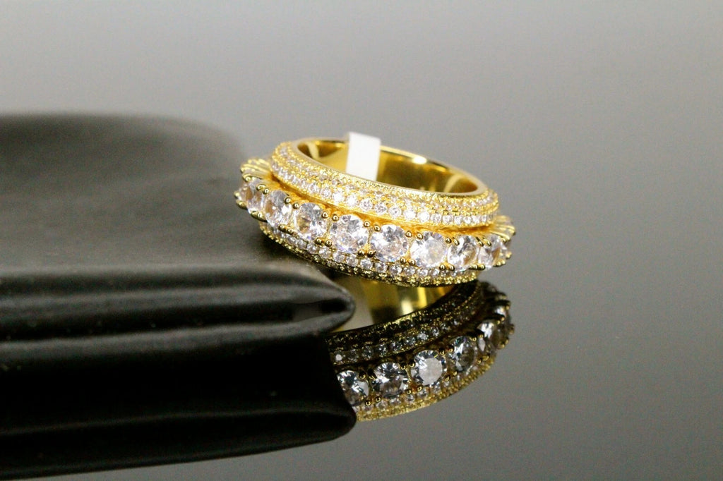ETERNITY SPINNER 10ct Lab Sim VVS1 Diamond Ring Gold