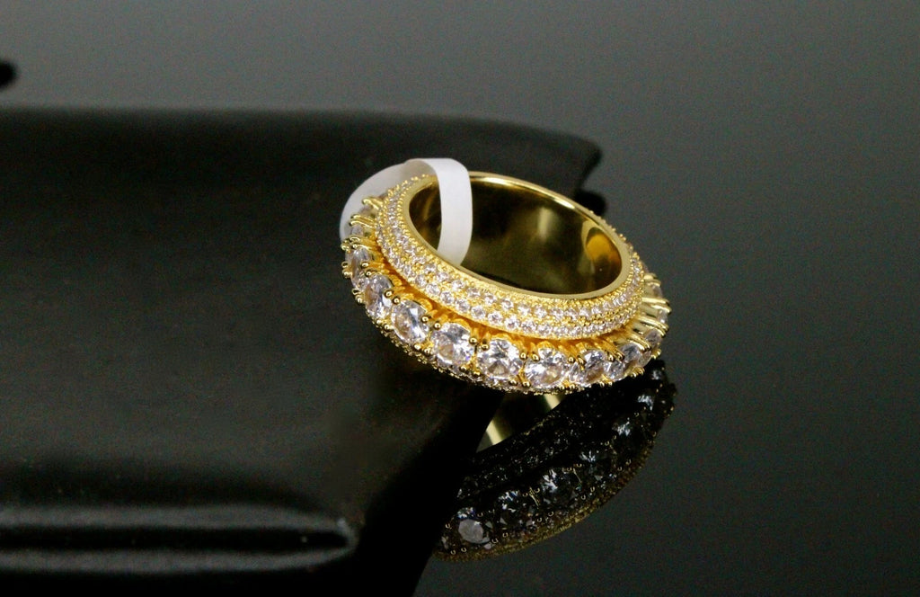 ETERNITY SPINNER 10ct Lab Sim VVS1 Diamond Ring Gold