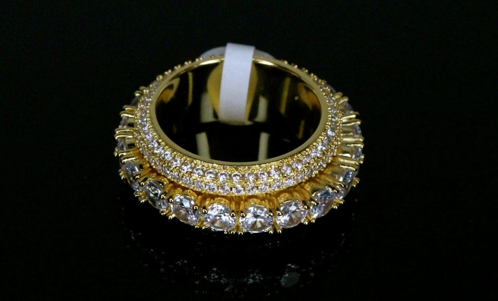 ETERNITY SPINNER 10ct Lab Sim VVS1 Diamond Ring Gold