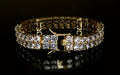 10mm Double Row Tennis 80ctw Lab Sim VVS1 Diamond Bracelet- GOLD