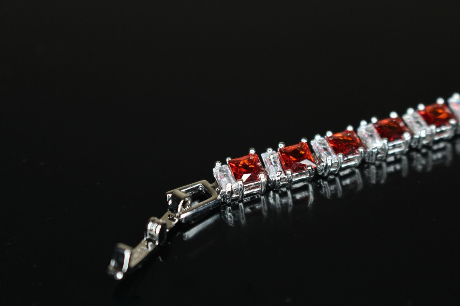 4mm Tennis Chain 12.5ct Lab Sim VVS1 Diamond Bracelet - RED