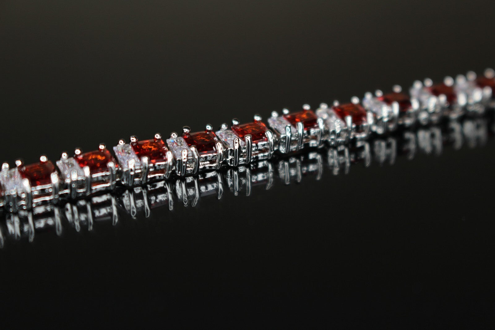 4mm Tennis Chain 12.5ct Lab Sim VVS1 Diamond Bracelet - RED