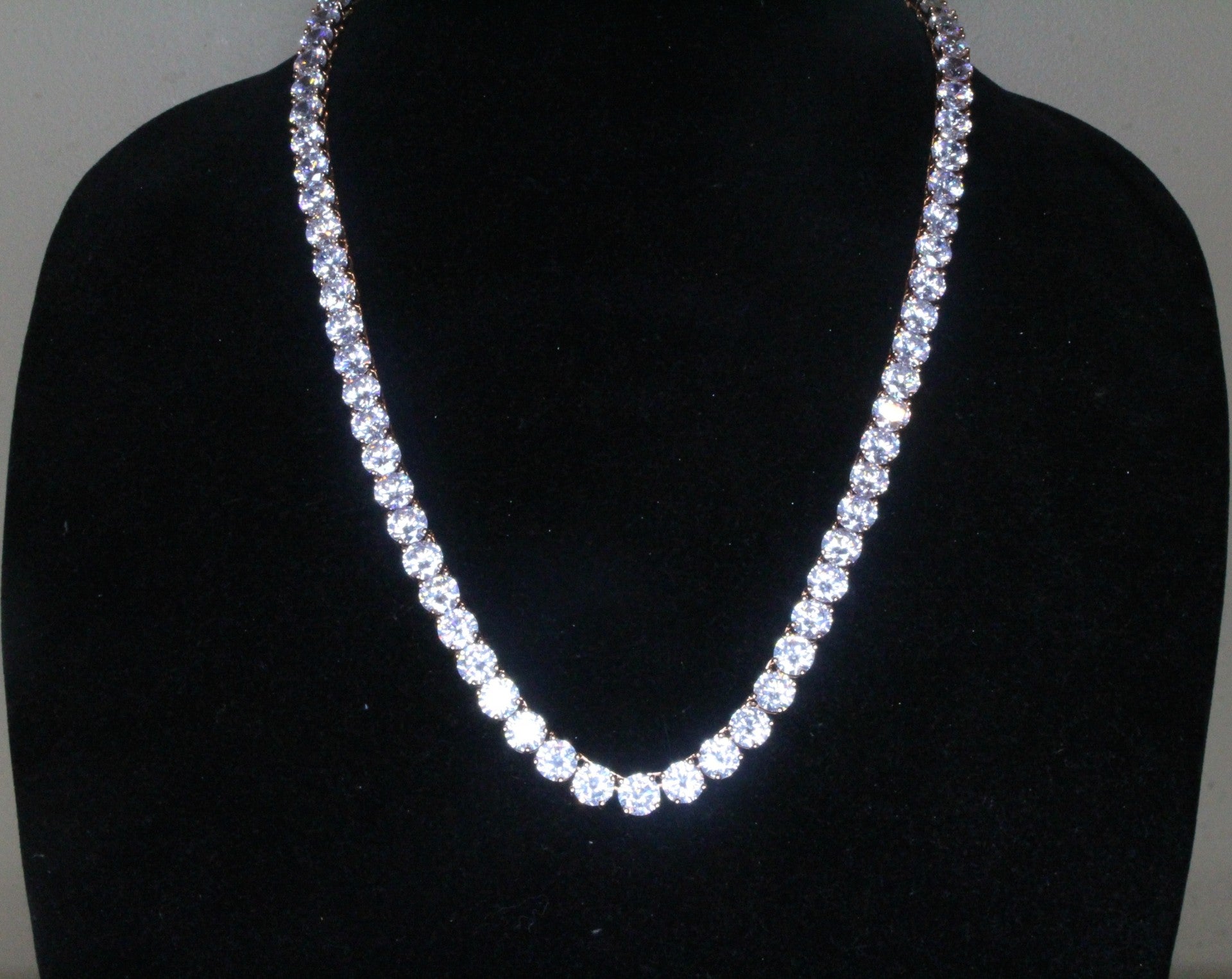 8mm MASSIVE XXL Tennis Chain 152ct Lab Sim VVS1 Diamond Necklace Rose Gold